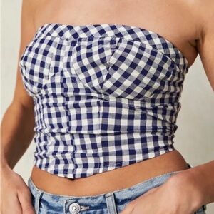 Free People Gingham Tube Top
